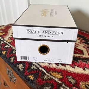 Coach and Four White and Gold Shoe Box